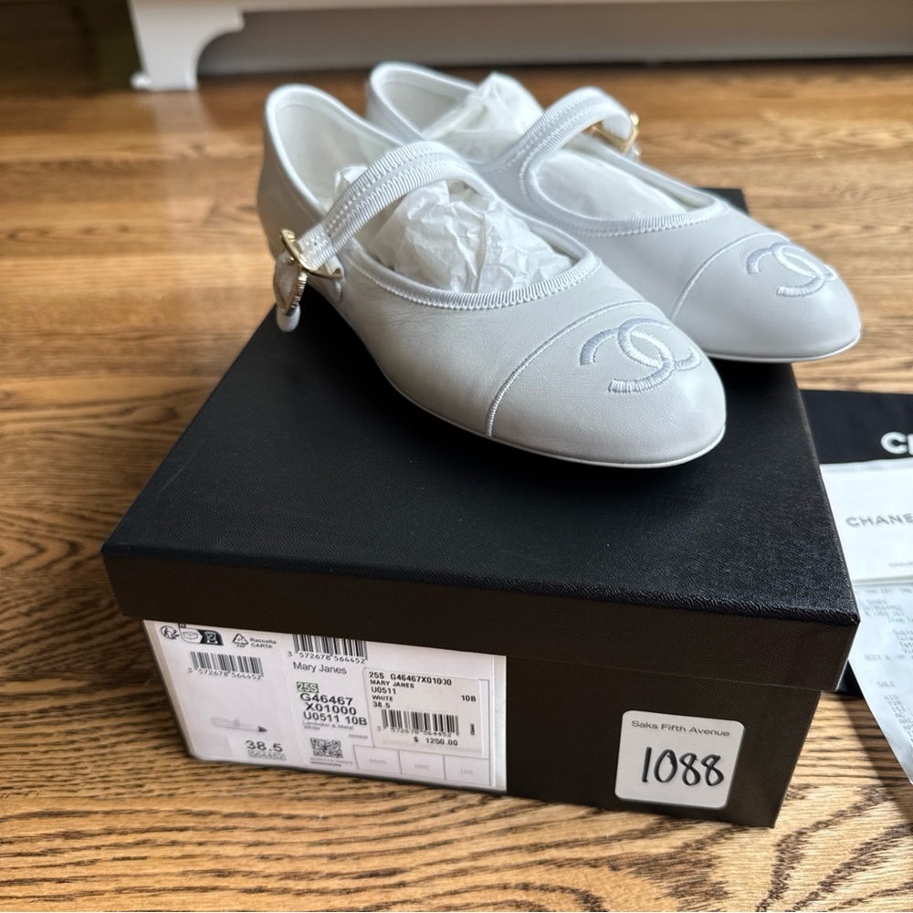 CHANEL Cream Mary Jane Flats - Picture 2 of 4
